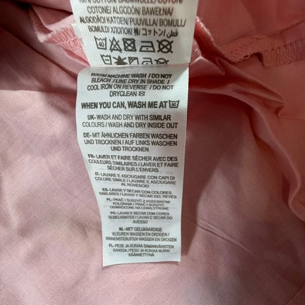 Mini Boden Girls Pink Striped Heart Print Long Sleeve Mixed Media Dress 7/8